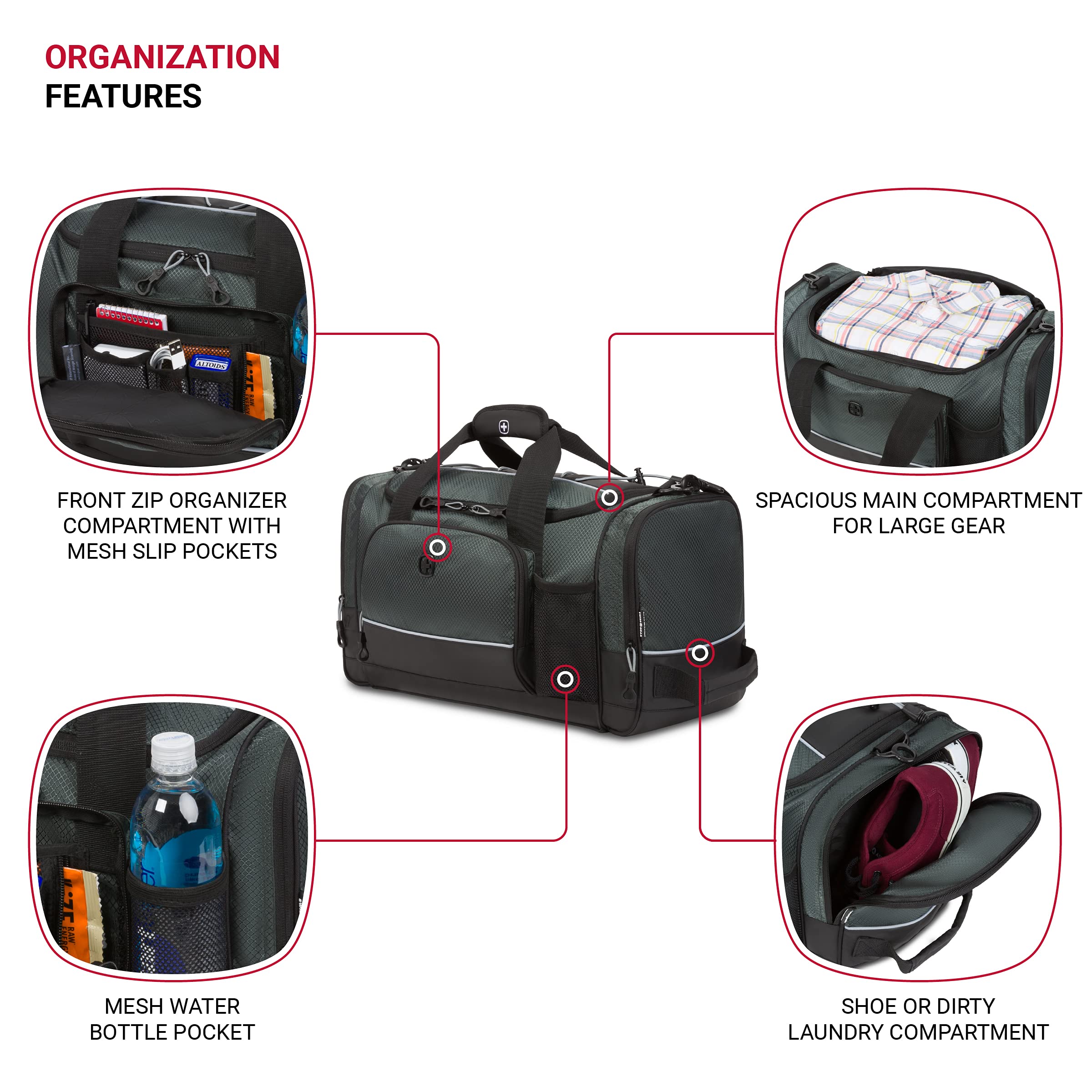 Foto 4 pulgar | Bolsa De Viaje Swissgear Apex Travel  Gris Y Negra  50 Litros (20 Pulgadas) - Venta Internacional.