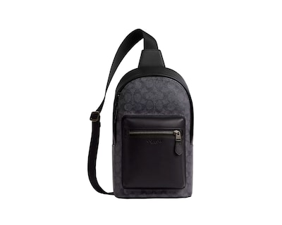 Foto 1 | Bandolera Coach West Pack Signature Canvas Cv924 Color Negro