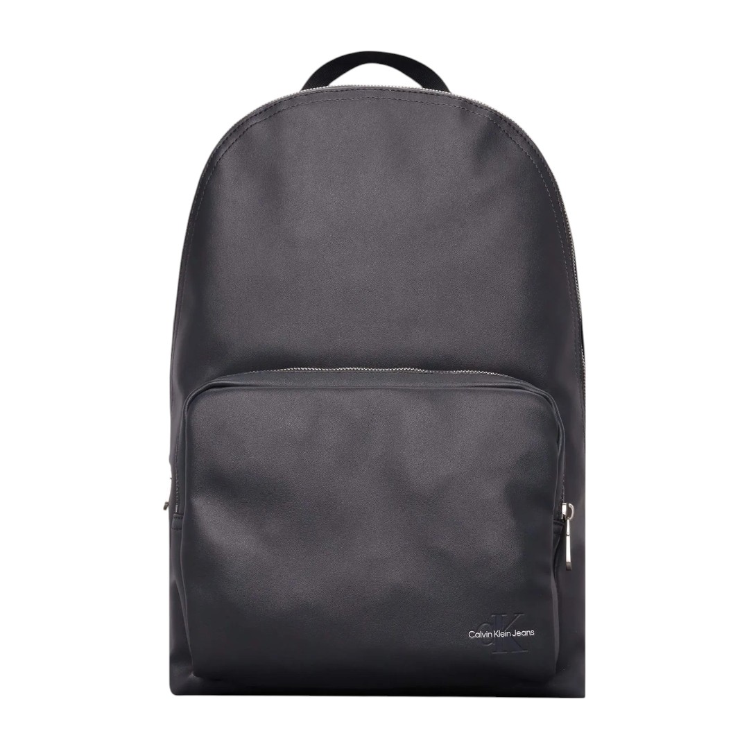 Foto 1 | Mochila Calvin Klein De Piel Jeans Monologo Color Gris Oscuro - Original