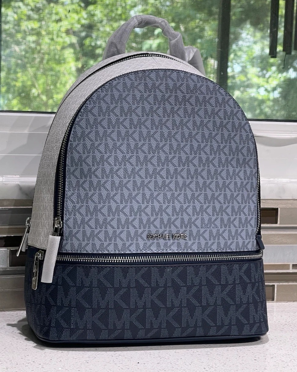 Foto 2 pulgar | Mochila Michael Kors Rhea Medium Zip Admiral Azul/blanco - Venta Internacional.