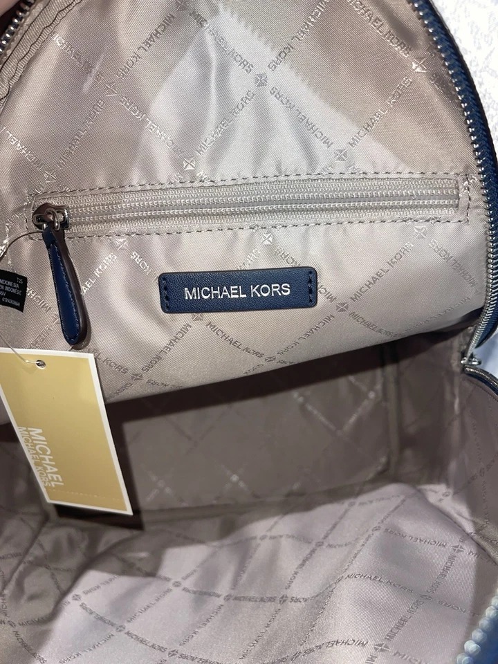 Foto 4 pulgar | Mochila Michael Kors Rhea Medium Zip Admiral Azul/blanco - Venta Internacional.