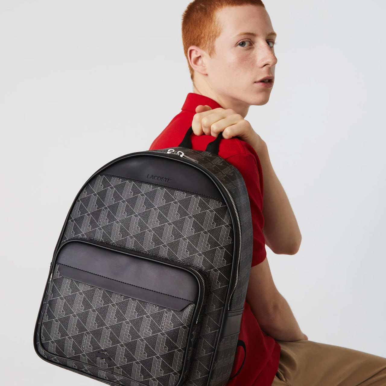 Foto 2 | Mochila Lacoste Backpack Casual Monograma Noir Color Negro Nh36 - Original