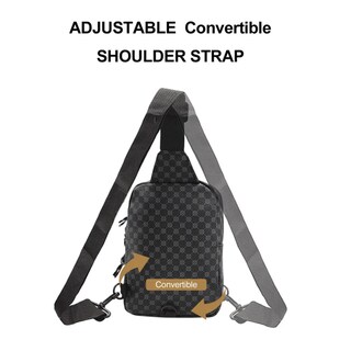 Foto 3 | Bolso Bandolera De Cuero Impermeable Con Estampado De Cuadro Grey Belug Negro