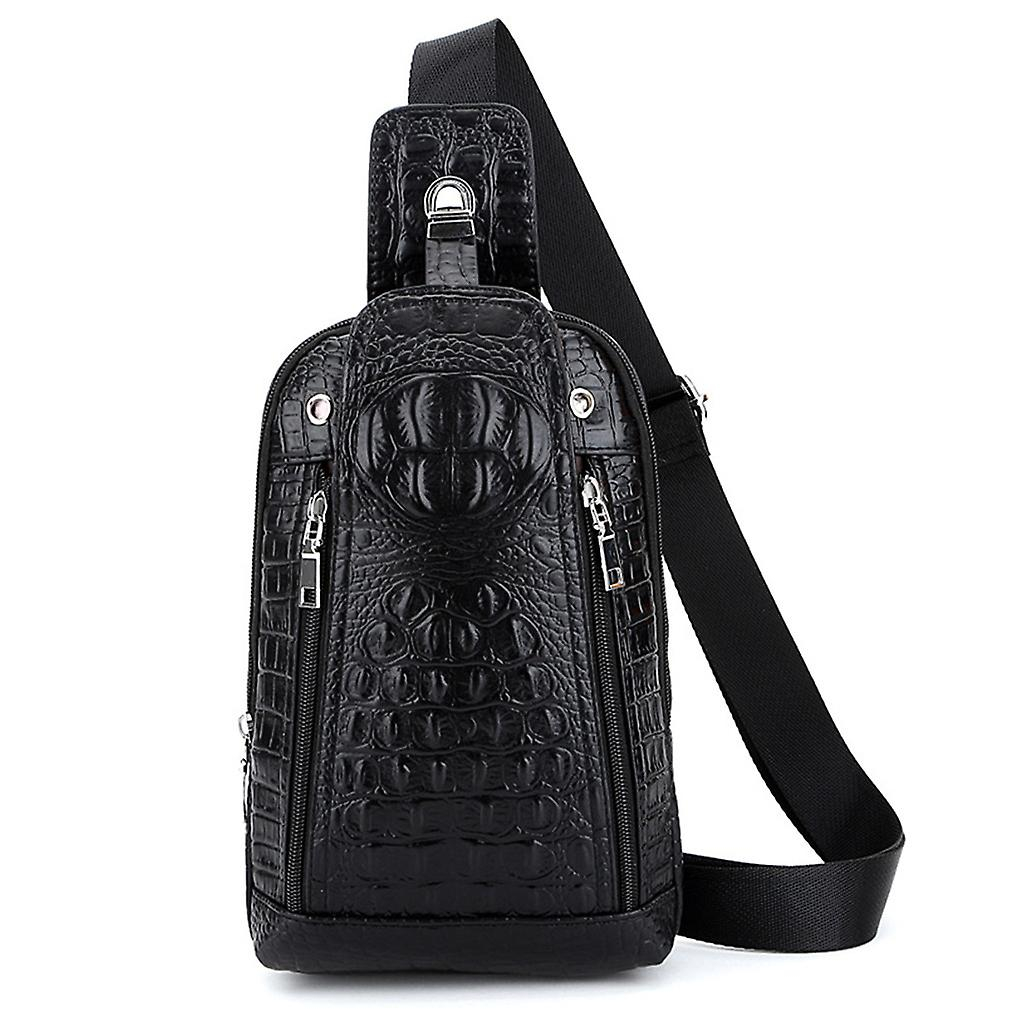 Foto 2 pulgar | Bolso De Pecho Huoguo Para Hombre  A La Moda  De Cuero  Casual  Con Hombro - Venta Internacional.