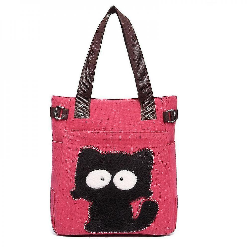 Foto 2 pulgar | Bolso De Lona Huoguo Con Bonito Estampado De Gatitos Para Mujer  Rojo - Venta Internacional.