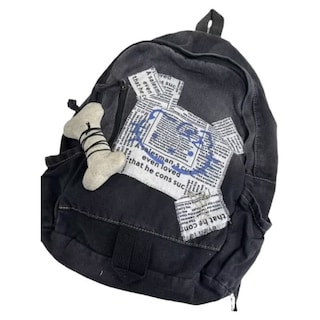 Foto 1 | Mochila Sanmu Hello Kitty De Piel Sintética Vaquera Negra - Venta Internacional.