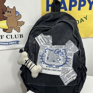 Foto 2 | Mochila Sanmu Hello Kitty De Piel Sintética Vaquera Negra - Venta Internacional.