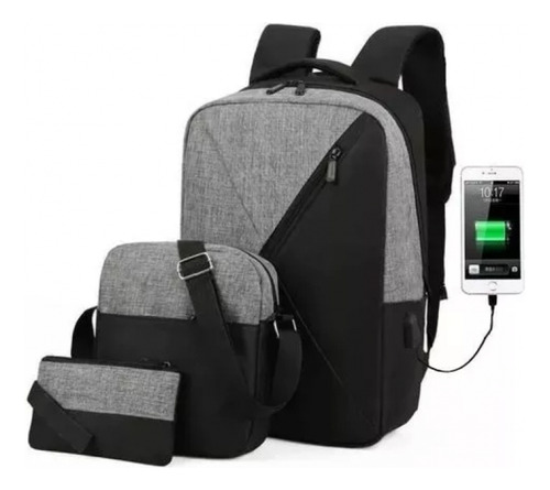 Foto 2 | Mochila Roku Con Carga Usb Antirrobo  Escuela Y Ocio - Venta Internacional.