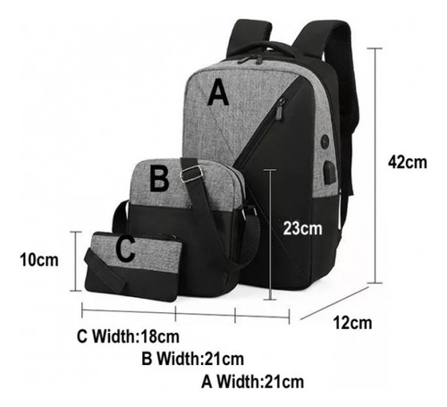 Foto 4 pulgar | Mochila Roku Con Carga Usb Antirrobo  Escuela Y Ocio - Venta Internacional.