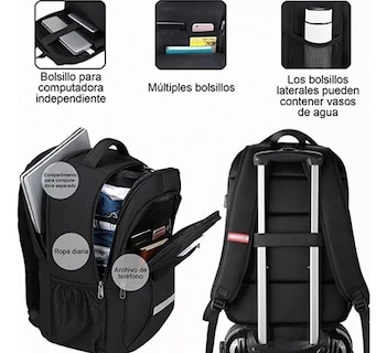 Foto 3 | Mochila Roku Negra-Venta Internacional