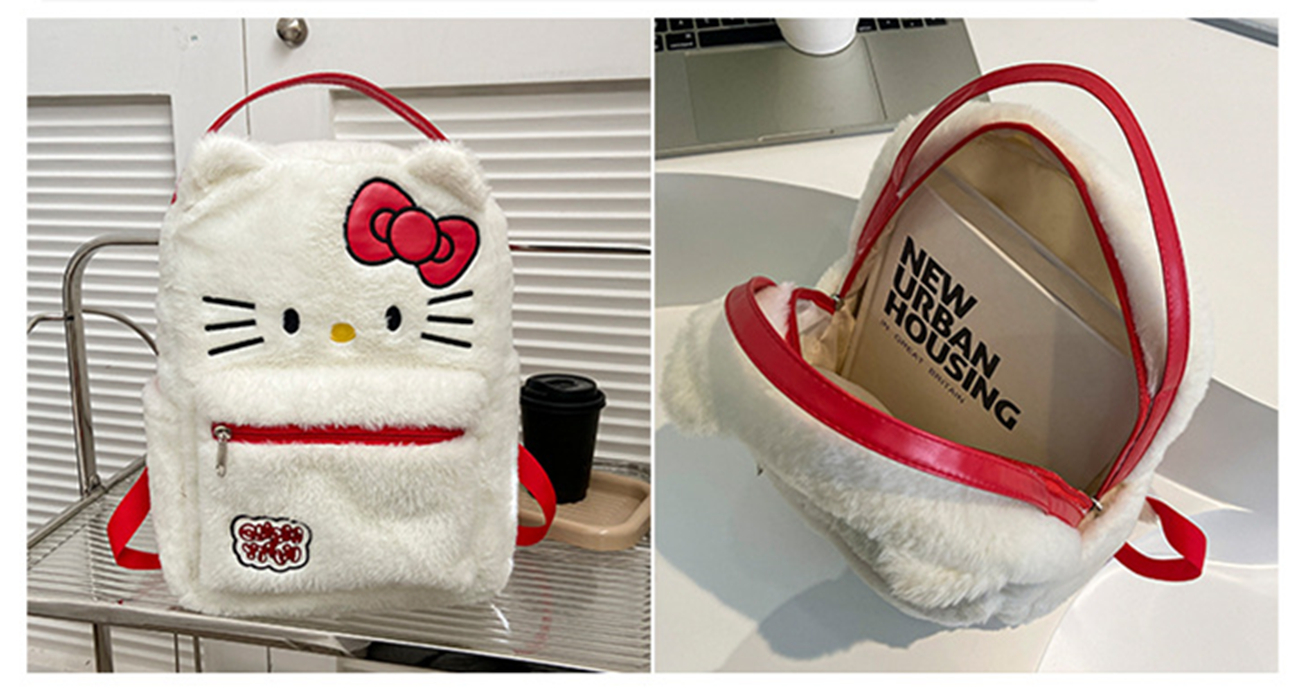 Foto 7 pulgar | Mochila Sanmu Hello Kitty Plush para Niña - Venta Internacional