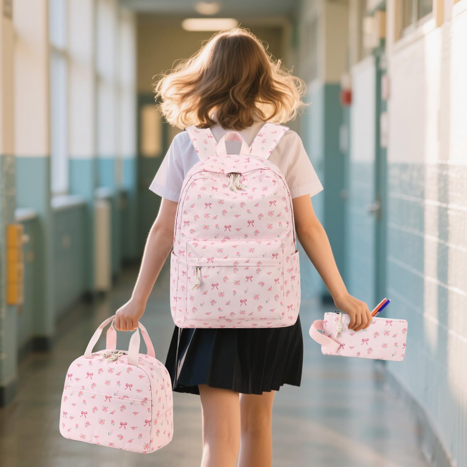 Foto 3 pulgar | Mochila Escolar Bluboon Para Adolescentes Con Lonchera Y Estuche Para Lápices - Venta Internacional.