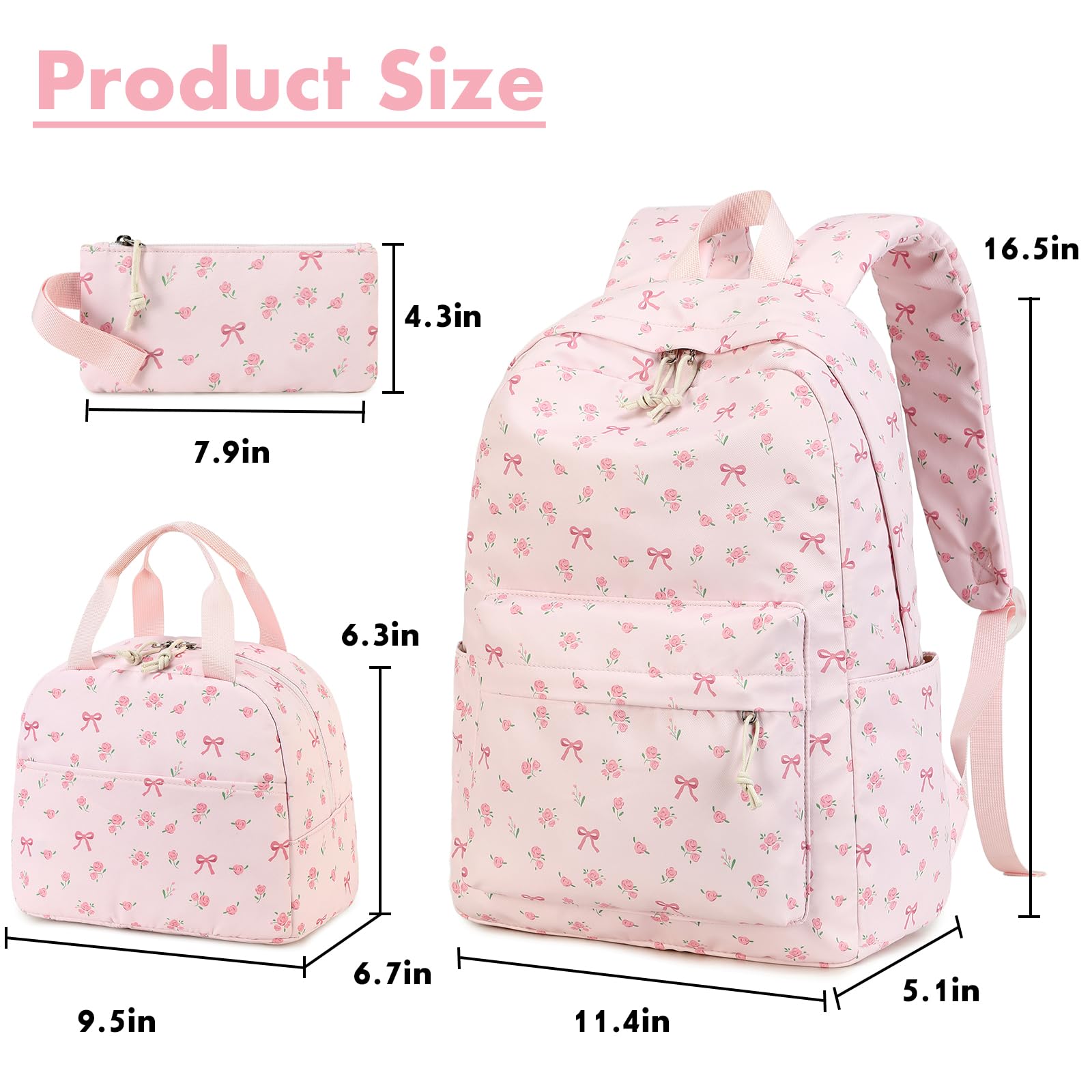 Foto 4 pulgar | Mochila Escolar Bluboon Para Adolescentes Con Lonchera Y Estuche Para Lápices - Venta Internacional.