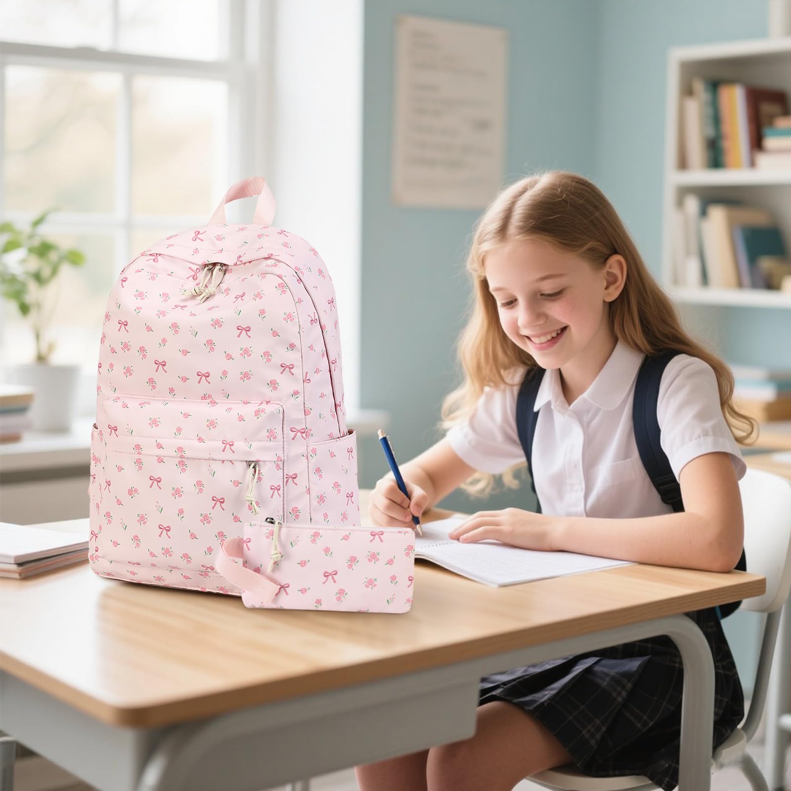 Foto 5 pulgar | Mochila Escolar Bluboon Para Adolescentes Con Lonchera Y Estuche Para Lápices - Venta Internacional.