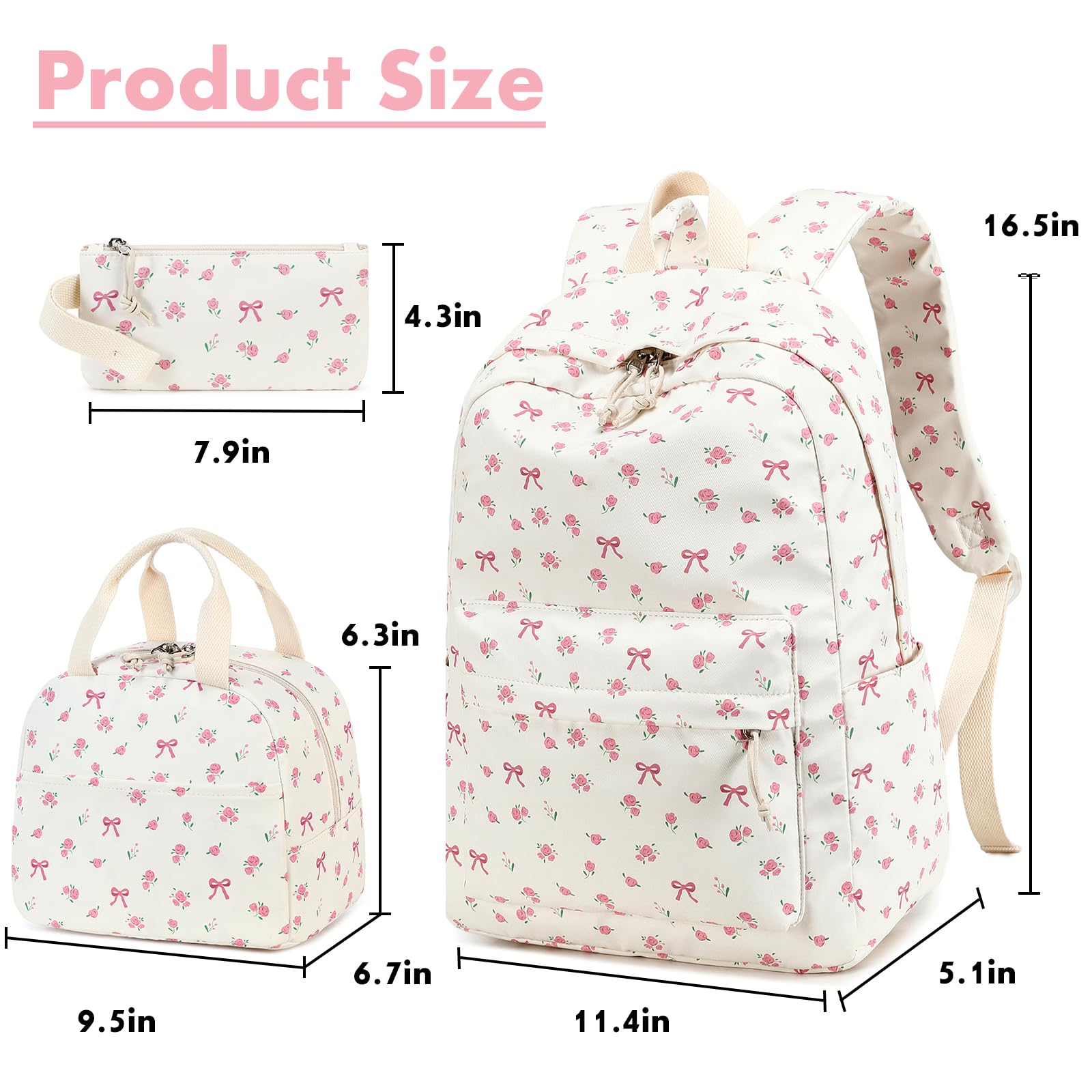 Foto 4 pulgar | Mochila Escolar Bluboon Para Adolescentes Con Lonchera Y Estuche Para Lápices - Venta Internacional.