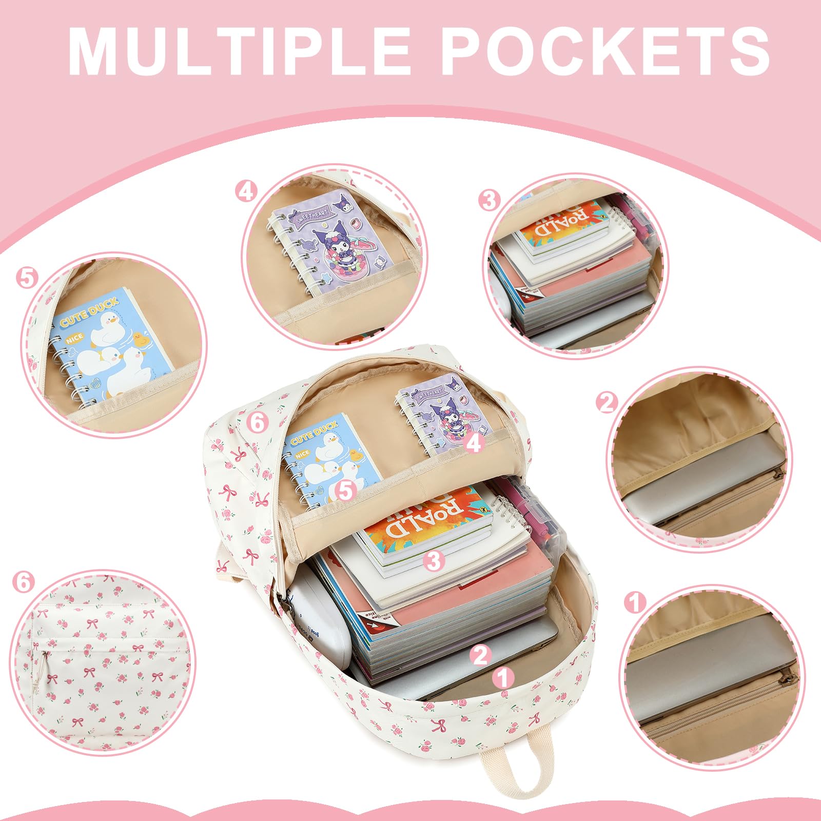 Foto 5 pulgar | Mochila Escolar Bluboon Para Adolescentes Con Lonchera Y Estuche Para Lápices - Venta Internacional.
