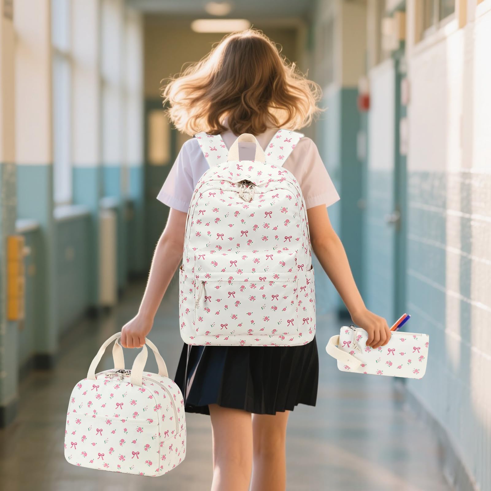 Foto 6 | Mochila Escolar Bluboon Para Adolescentes Con Lonchera Y Estuche Para Lápices - Venta Internacional.