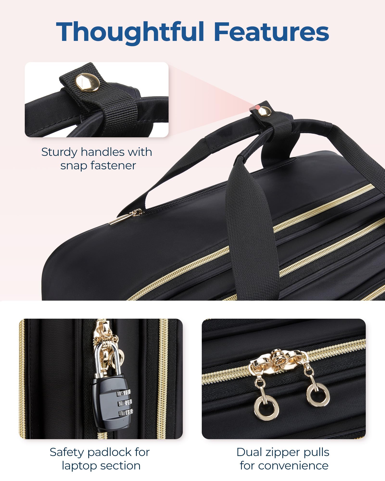 Foto 7 pulgar | Bolsa Con Ruedas Bagsmart Para Portátil De 15 6 Pulgadas  40 L  Negra - Venta Internacional.