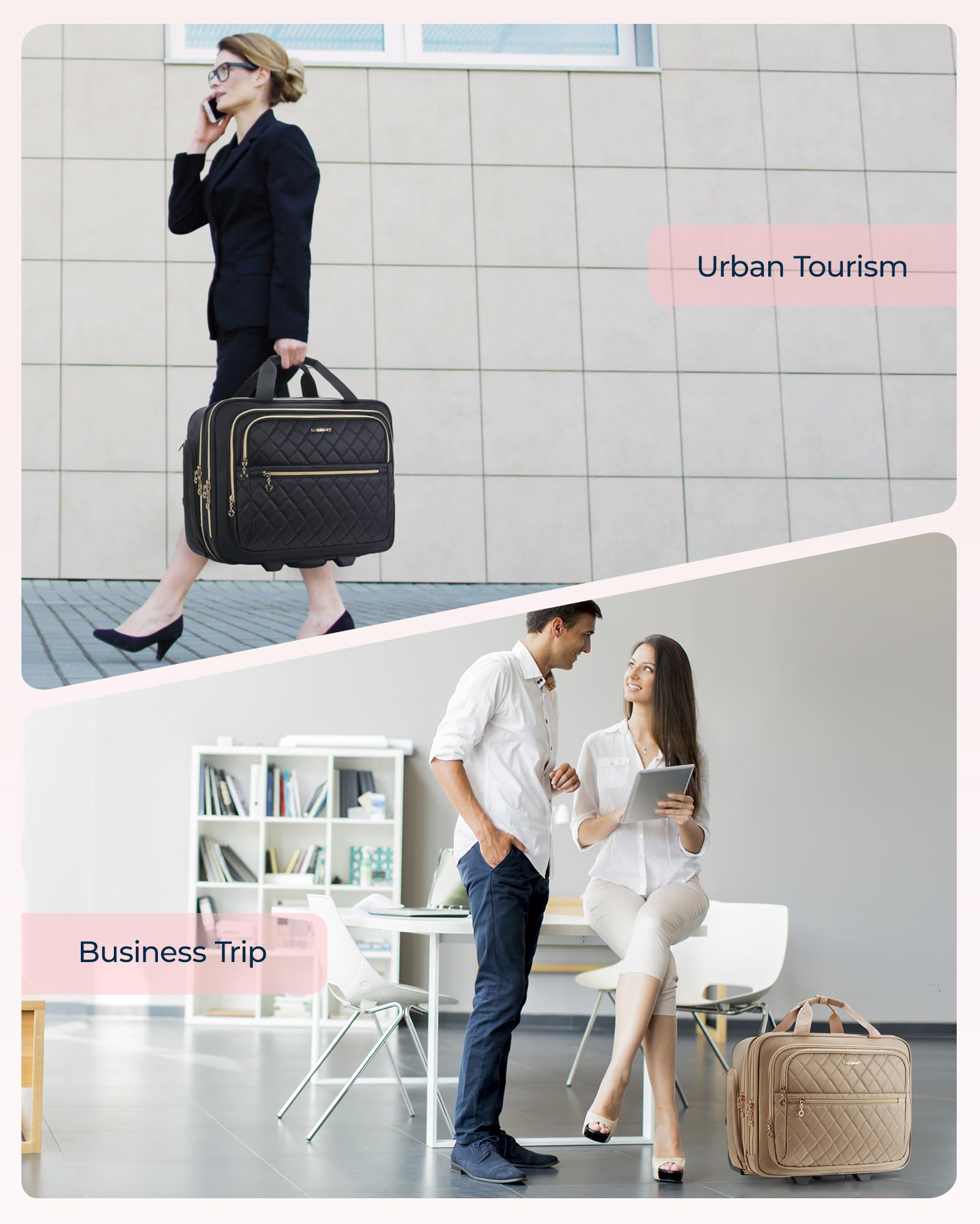 Foto 8 pulgar | Bolsa Con Ruedas Bagsmart Para Portátil De 15 6 Pulgadas  40 L  Negra - Venta Internacional.