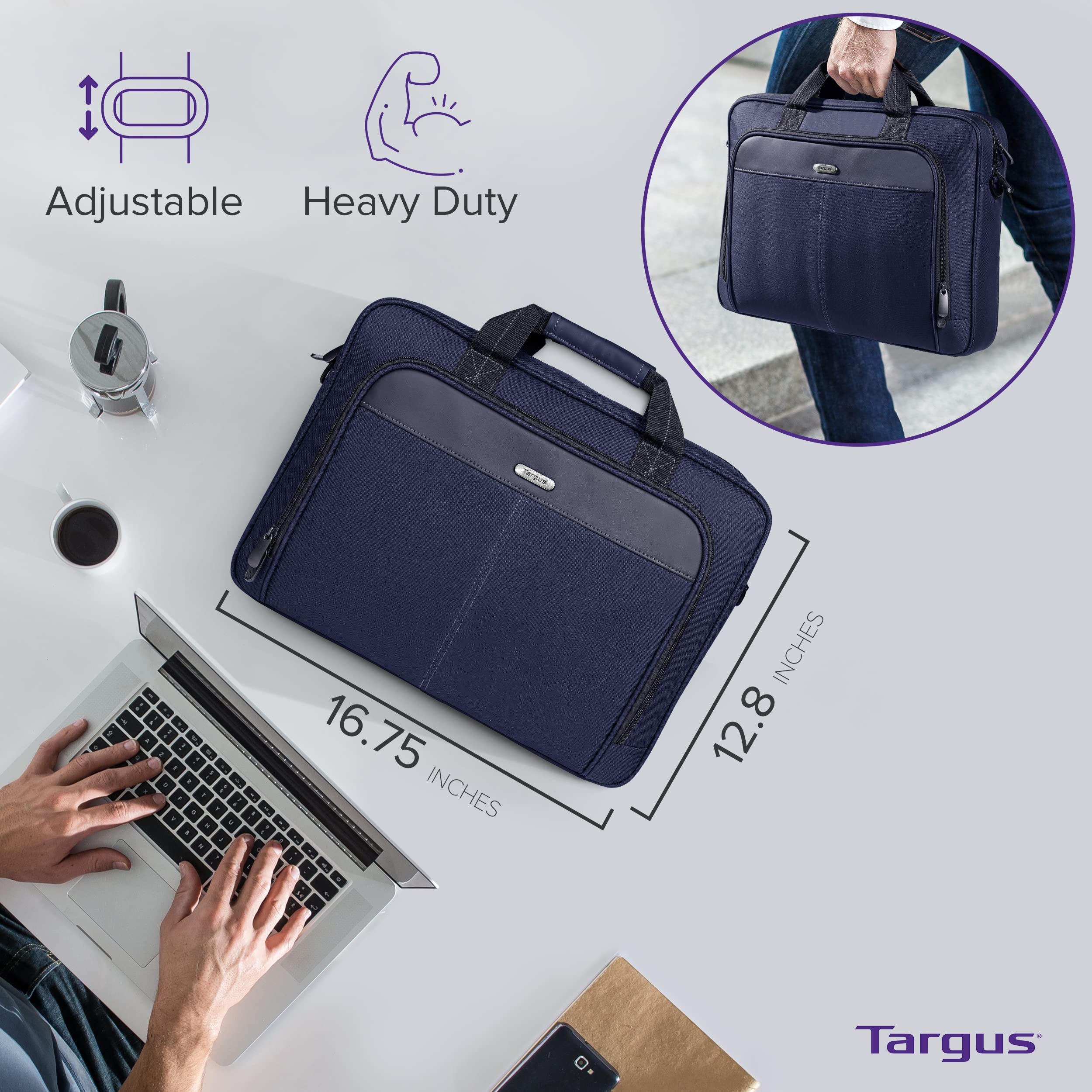 Foto 2 | Funda Para Portátil Targus Classic Slim De 15 A 16 Pulgadas  Azul  Para Portátil De 16 Pulgadas - Venta Internacional.
