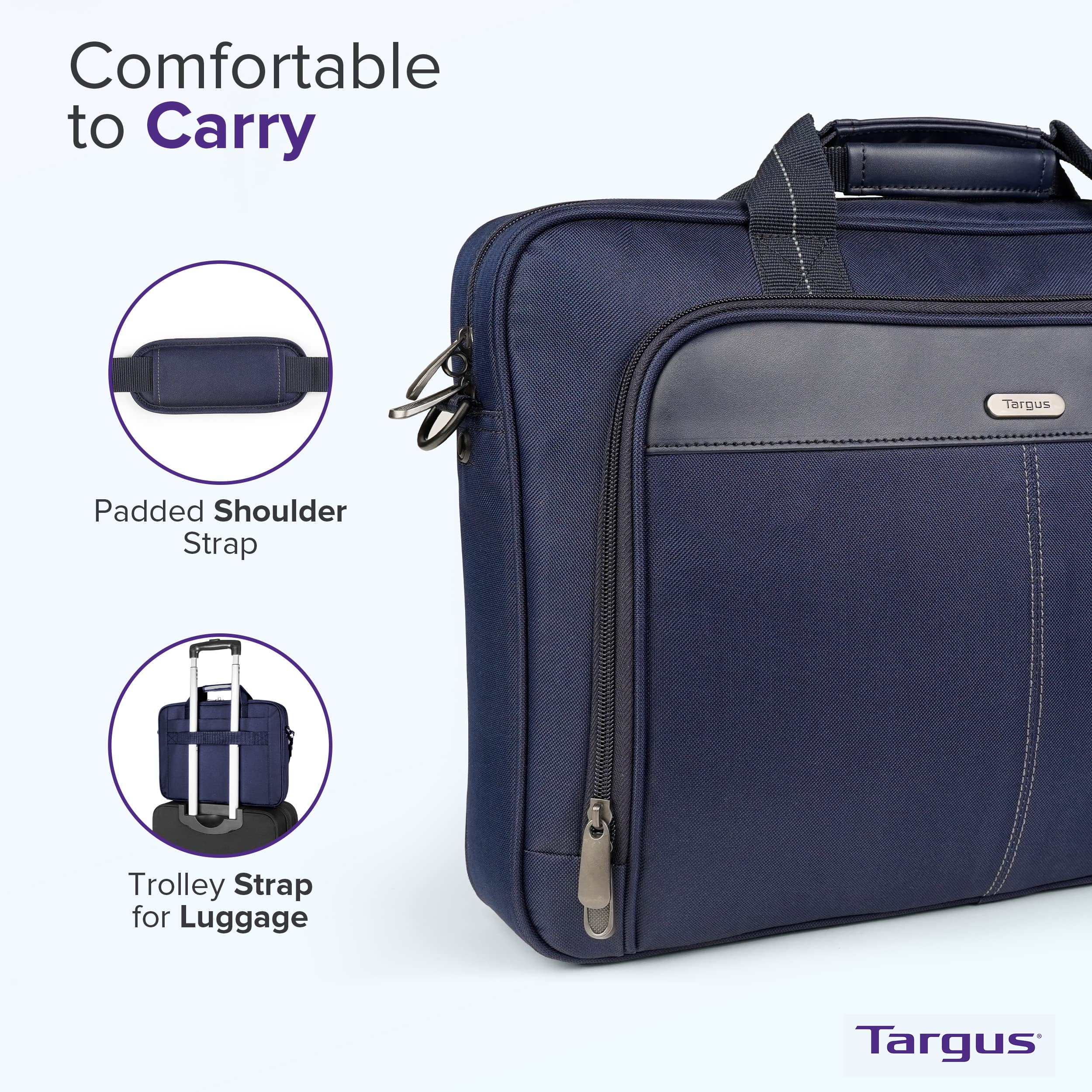 Foto 3 | Funda Para Portátil Targus Classic Slim De 15 A 16 Pulgadas  Azul  Para Portátil De 16 Pulgadas - Venta Internacional.