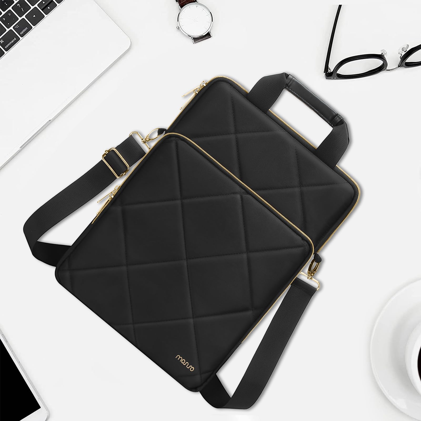 Foto 7 | Bolso De Hombro Para Portátil Mosiso Vertical 15-15.6'' Negro - Venta Internacional.