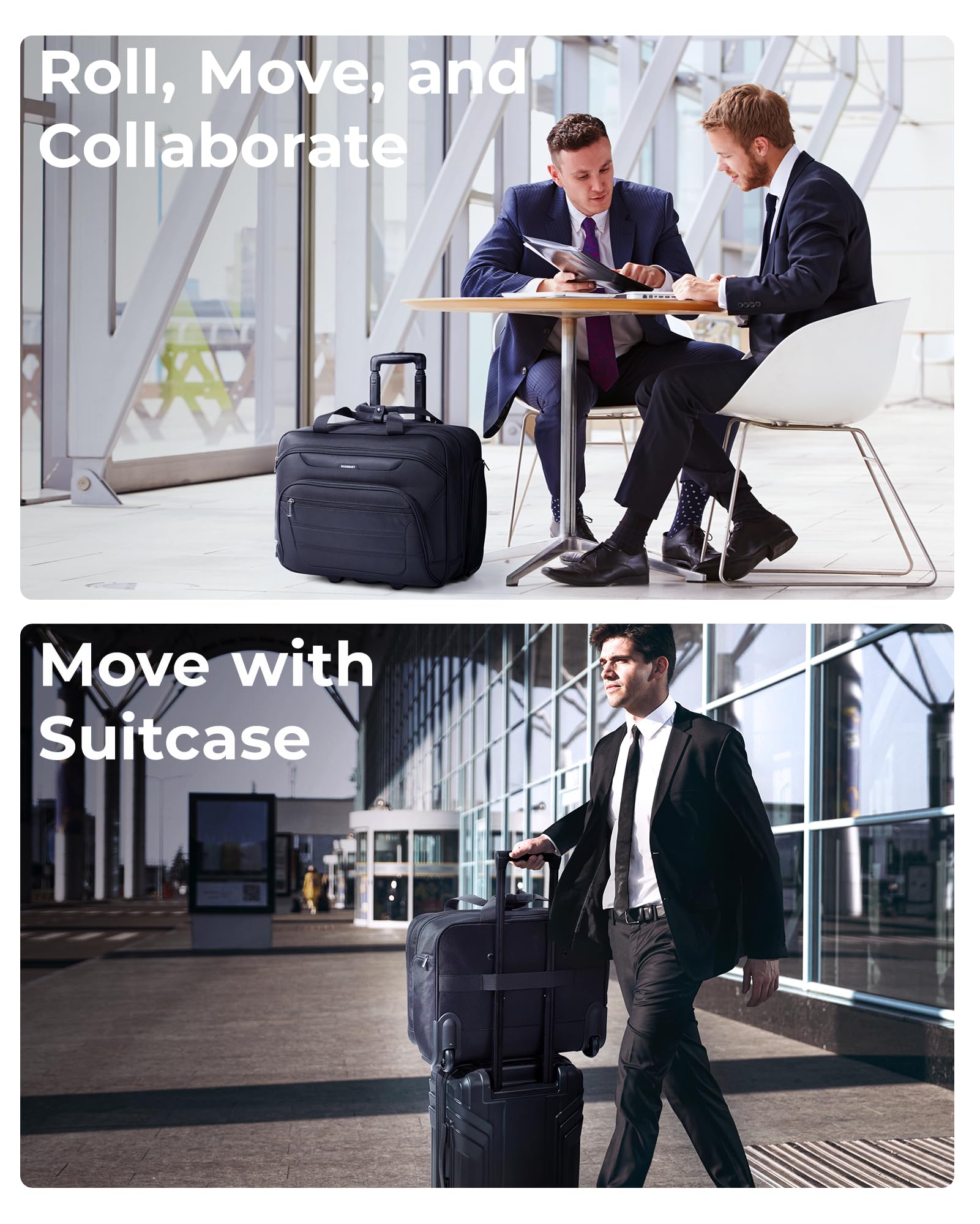 Foto 7 | Maletín Con Ruedas Bagsmart Para Portátil Con Ruedas De 17.3 Pulgadas  Color Negro - Venta Internacional.