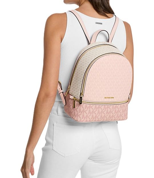 Foto 3 pulgar | Mochila Michael Kors Rhea Medium Signature Logo Rosa - Venta Internacional.