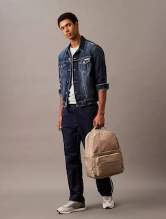 Foto 3 | Mochila Calvin Klein Escolar Utilitaria Backpack Porta Laptop Espacioso Beige