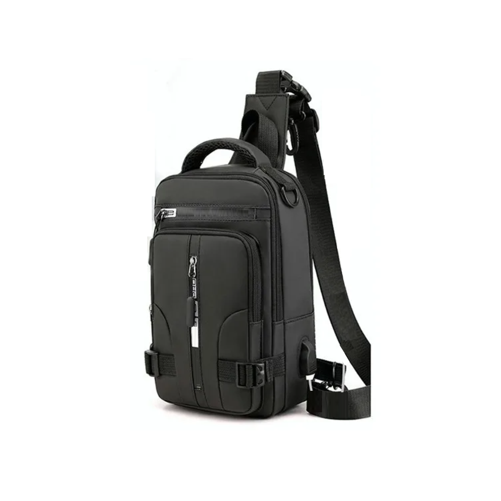 Bolso Mensajero Malubero Impermeable para Hombre Negro