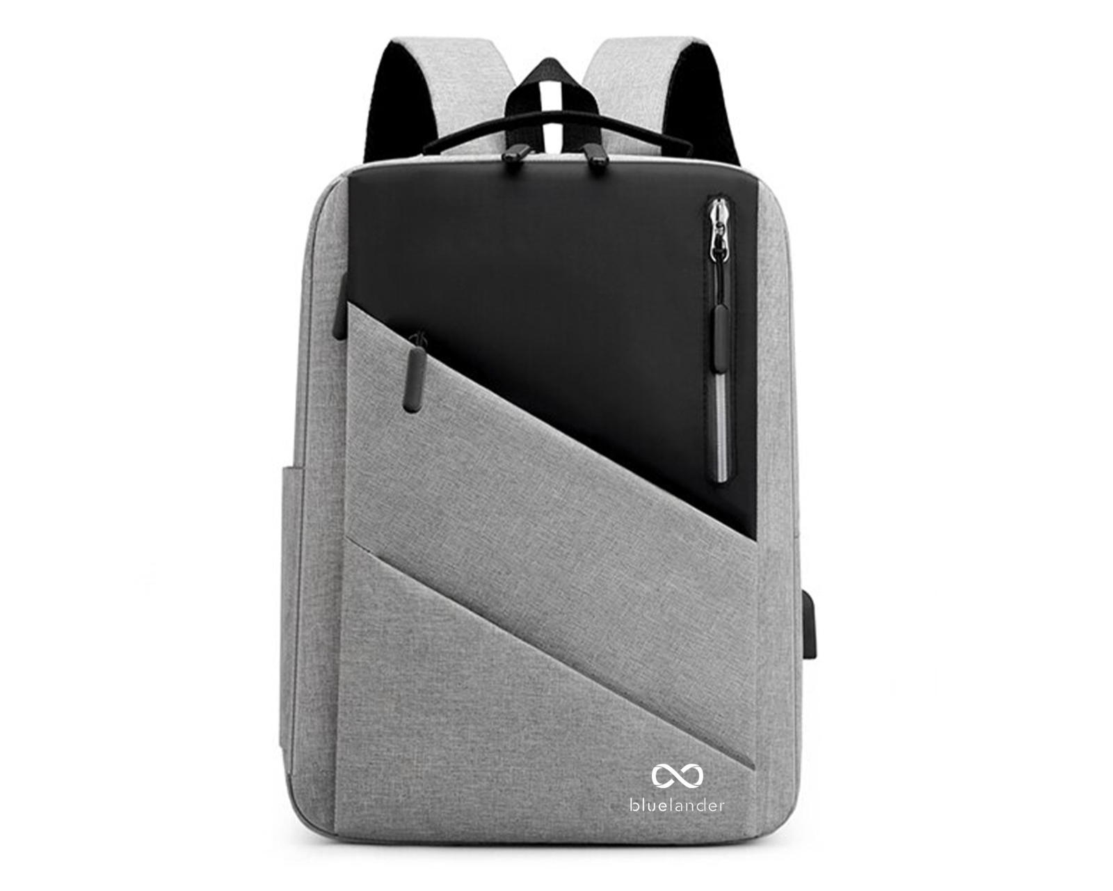 Foto 2 pulgar | Mochila Para Laptop Antirrobo Bluelander Hs87 Color Gris Con Puerto USB Para Power Bank