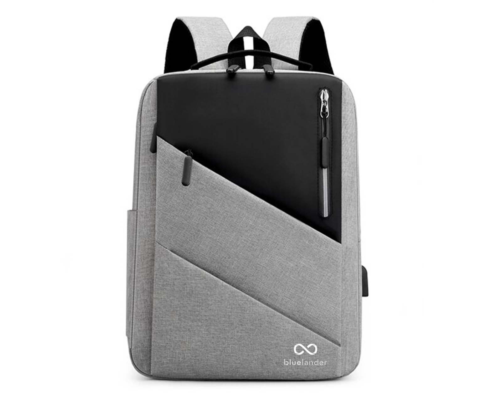 Mochila Para Laptop Antirrobo Bluelander Hs87 Color Gris Con Puerto USB Para Power Bank