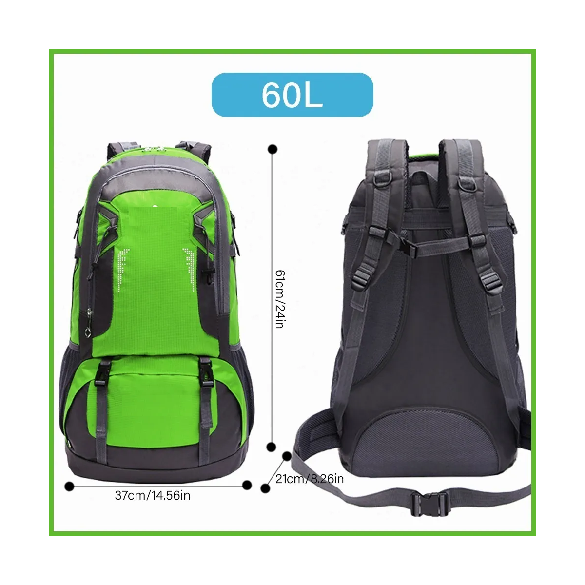 Foto 3 pulgar | Mochila Impermeable Eo Safe Imports ESI-3212 color Verde 60 L