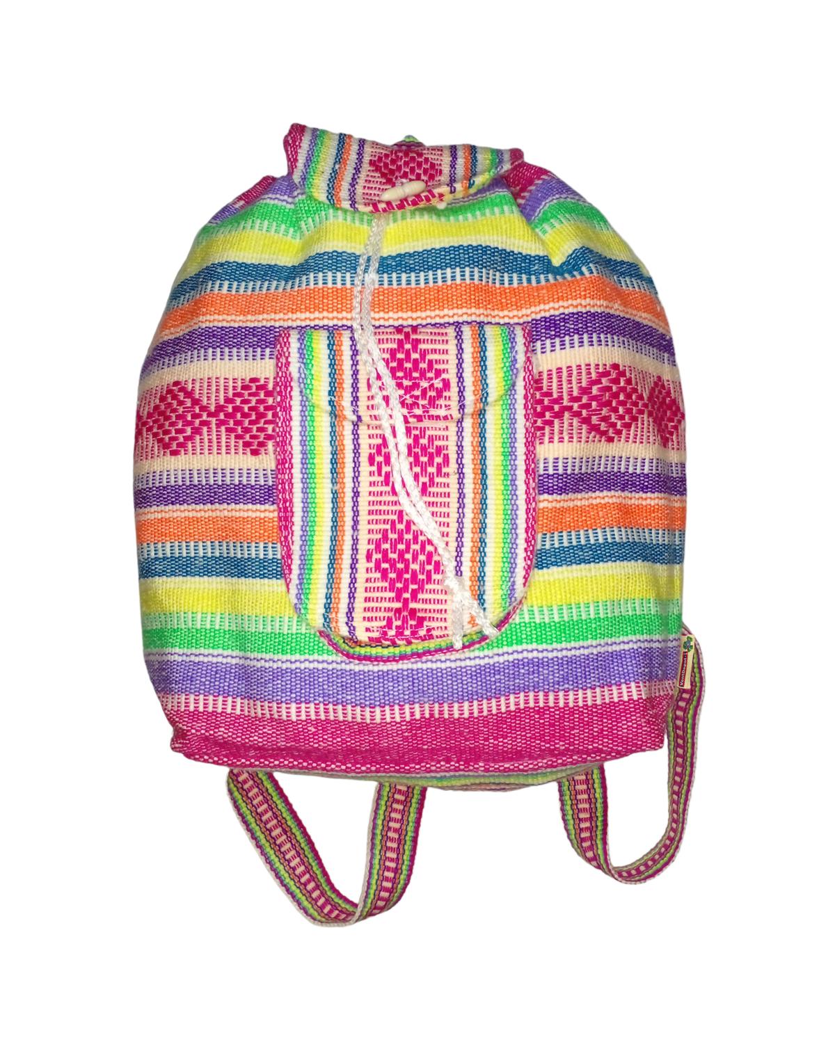 Foto 2 pulgar | Mochila Artesanal Artcraftmx  Mxmey-001  1 Pza  Rosa/verde/amarillo  Hechas A Mano