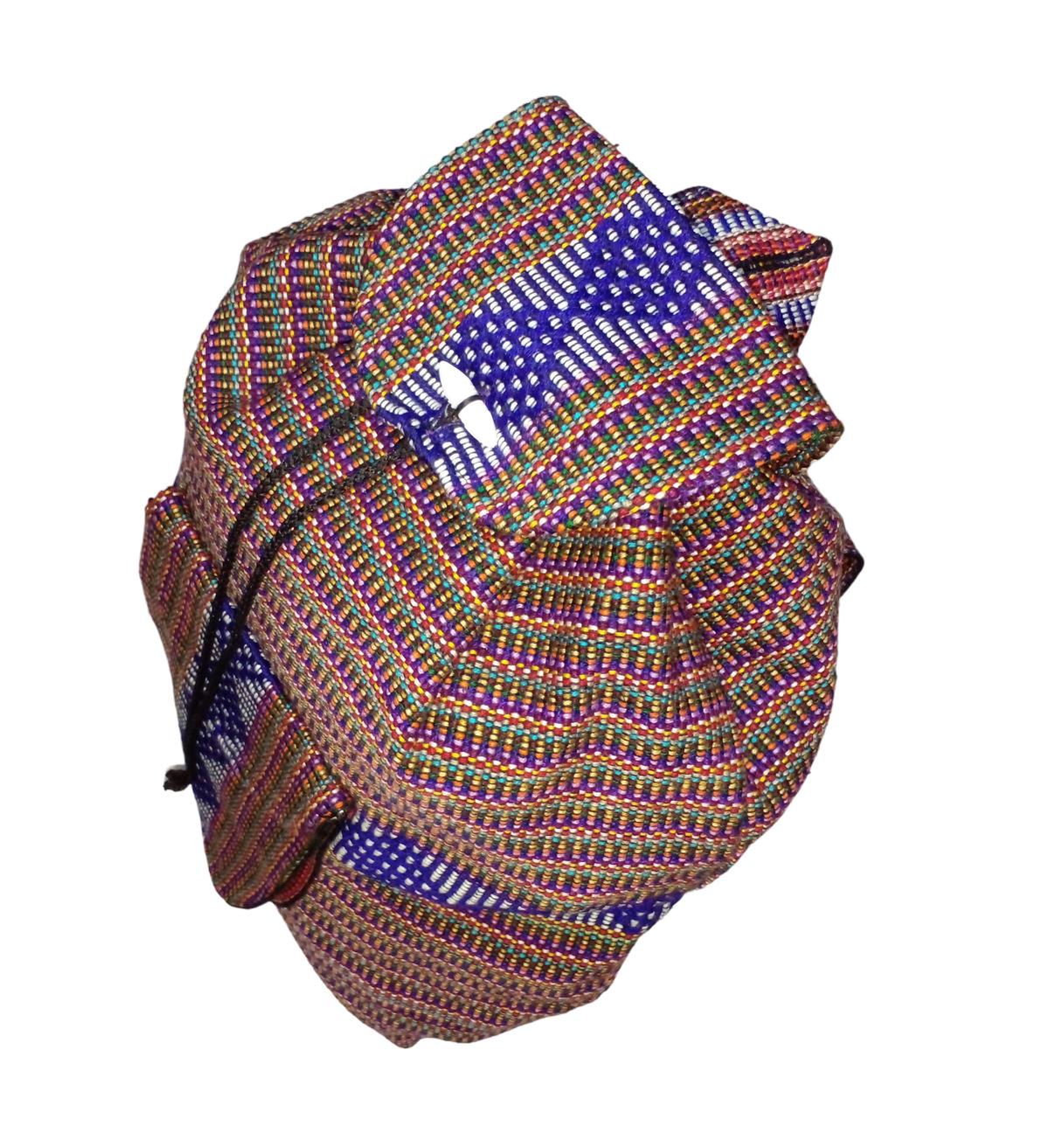 Foto 4 pulgar | Mochila Tejida A Mano Artcraftmx  Mxahu-001  1 Pza  Rojo/morado/azul  Hechas A Mano