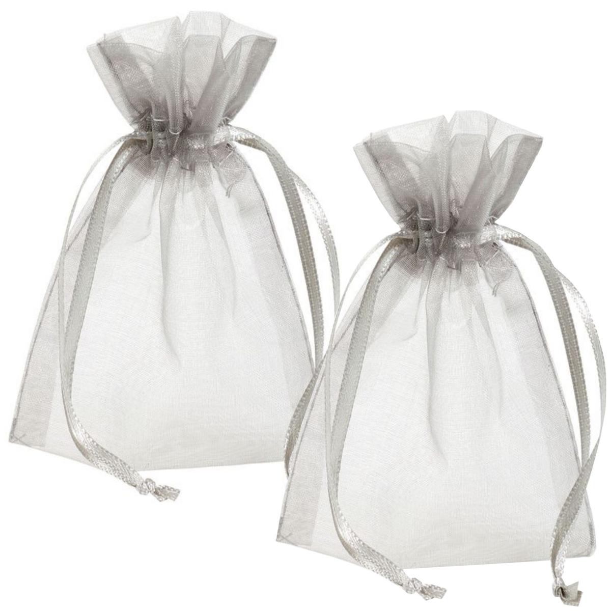 Bolsas Para Bisutería De Regalo Ventdepot  Mxphb-002  2piezas Color  Gris  Bolsa Organza