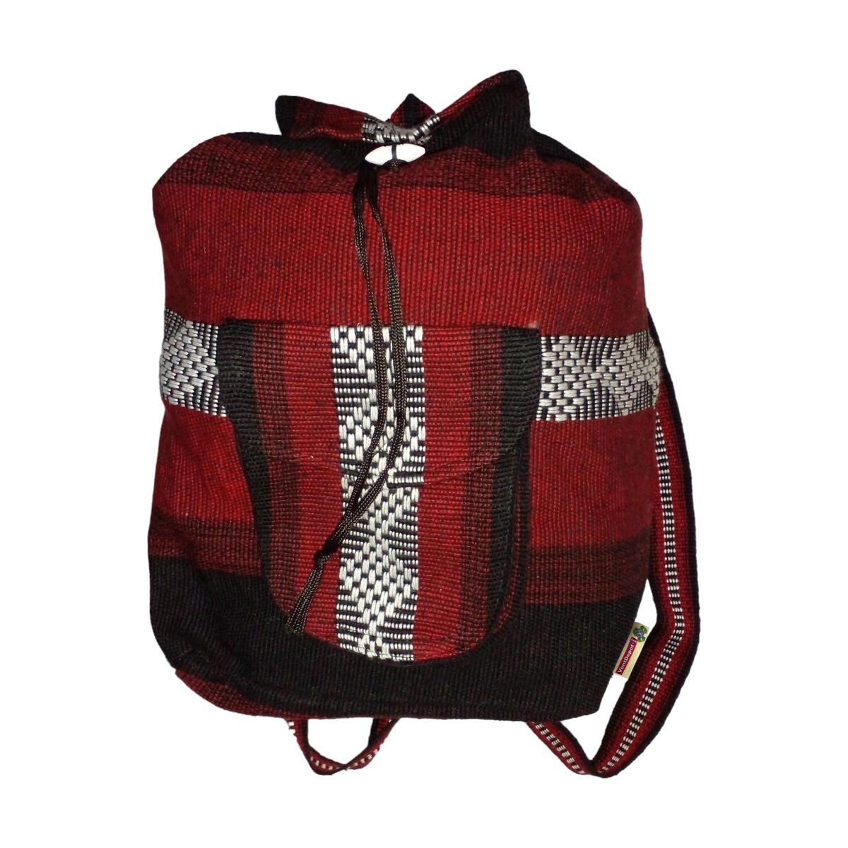 Foto 2 pulgar | Mochilas Hechas Con Hilo A Mano Artcraftmx  Mxyat-001  1 Pza  Rojo/negro  Hechas A Mano