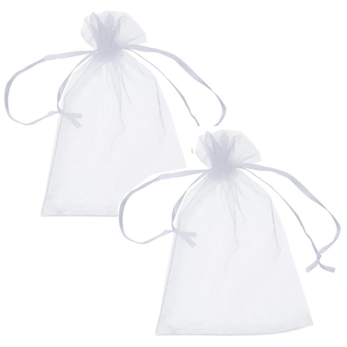 Bolsas De Adornos Para Eventos Ventdepot  Mxeeb-002  2piezas Color  Blanco  Bolsa Organza