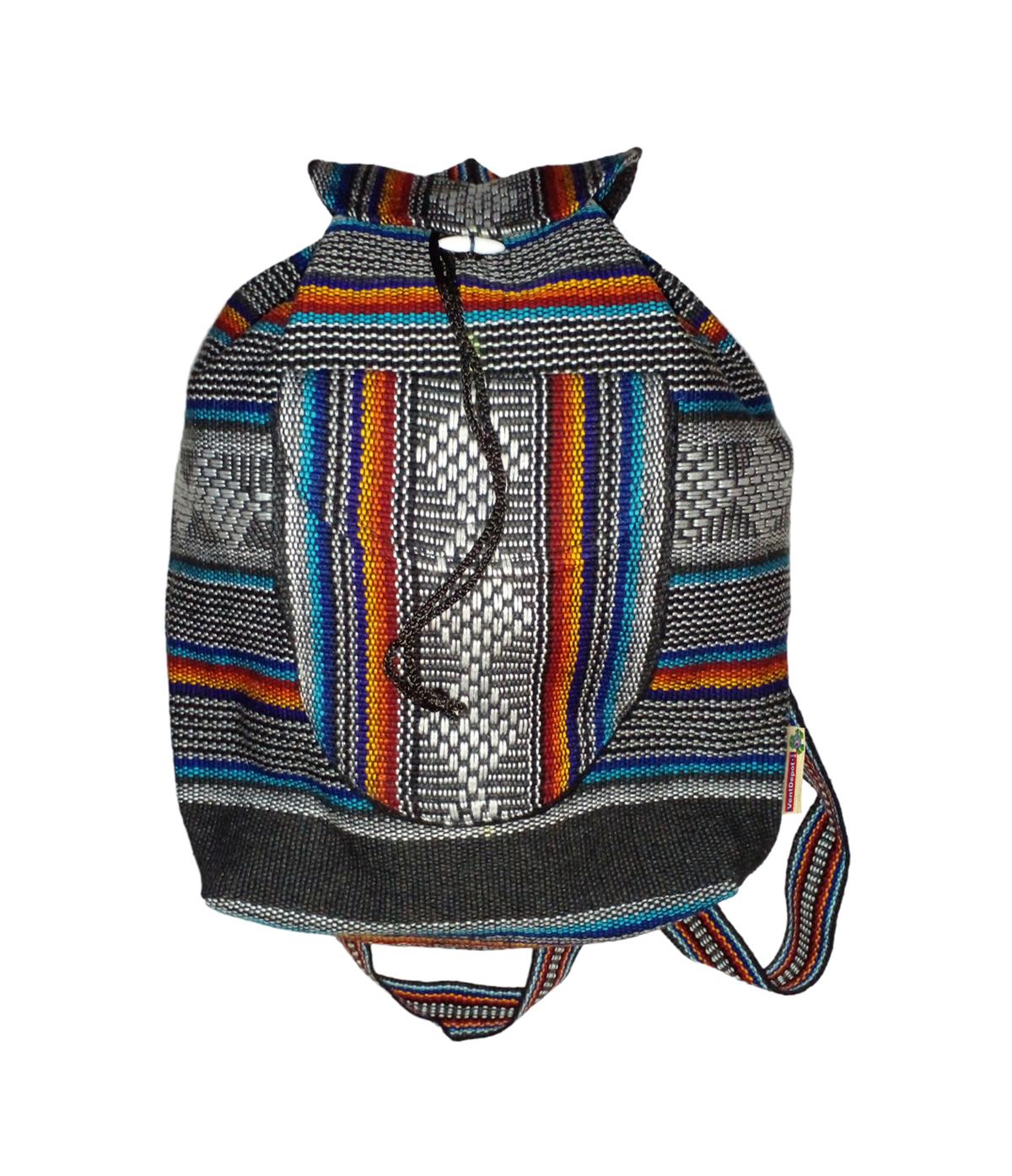 Mochila Hecha Por Mexicanos Artcraftmx  Mxcit-001  1 Pza  Azul/blanco/negro  Hechas A Mano