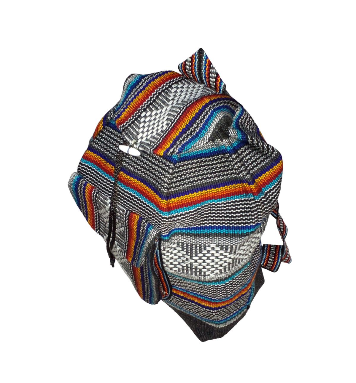 Foto 4 pulgar | Mochila Hecha Por Mexicanos Artcraftmx  Mxcit-001  1 Pza  Azul/blanco/negro  Hechas A Mano