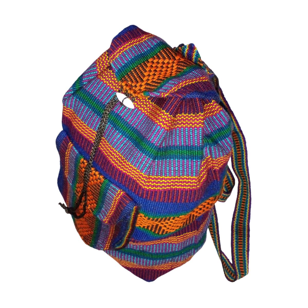Foto 4 pulgar | Morral Artesanal Tipo Escolar Artcraftmx  Mxliz-001  1 Pza  Azul/morado/naranja  Hechas A Mano