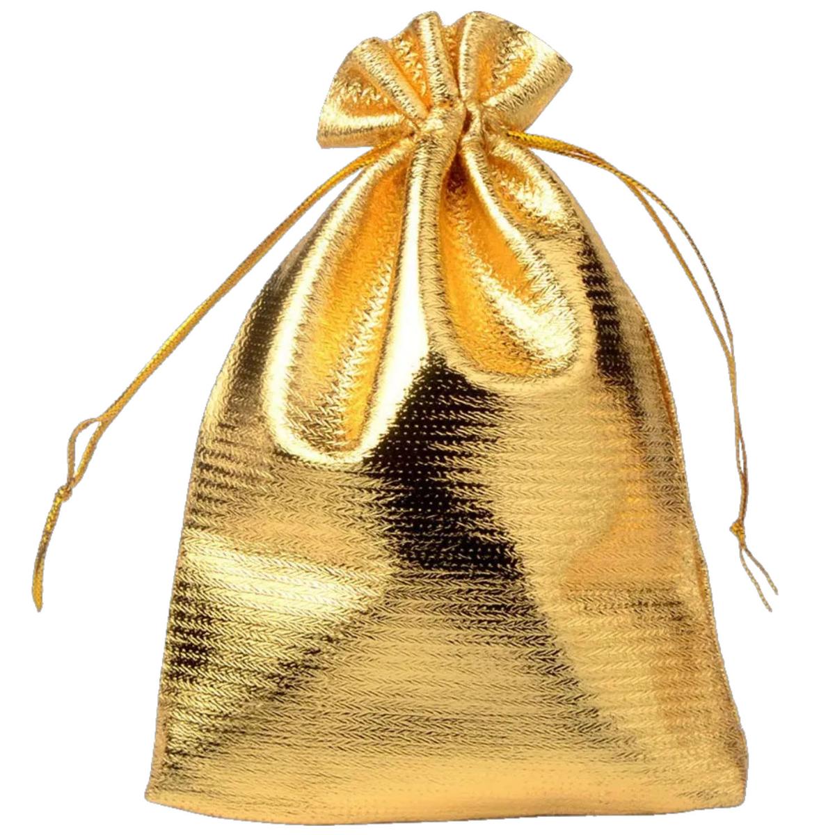 Foto 2 pulgar | Bolsa De Organza Con Cordón Ventdepot  Mxvto-006  10piezas Color  Oro  Bolsa Organza