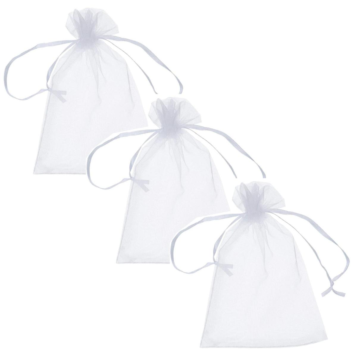 Costalitos Organza Dulceros Ventdepot  Mxeeb-003  3piezas Color  Blanco  Bolsa Organza