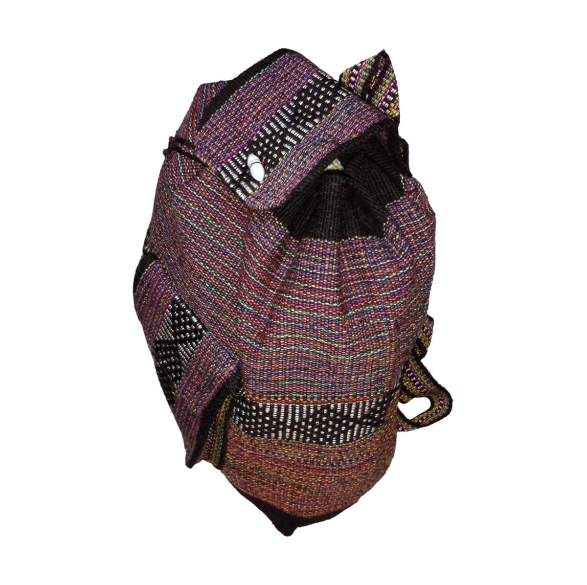 Foto 3 | Mochilas Coloridas Mexicanas Artcraftmx  Mxhak-001  1 Pza  Morado/rojo/negro  Hechas A Mano