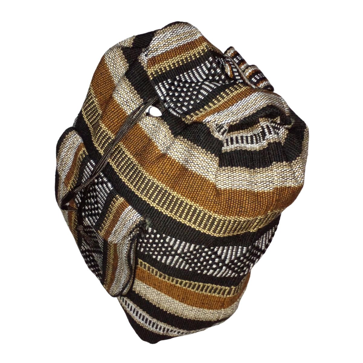 Foto 4 pulgar | Mochila Artesanal Tipo Escolar Artcraftmx  Mxque-002  2 Pzas  Café/beige/negro  Hechas A Mano