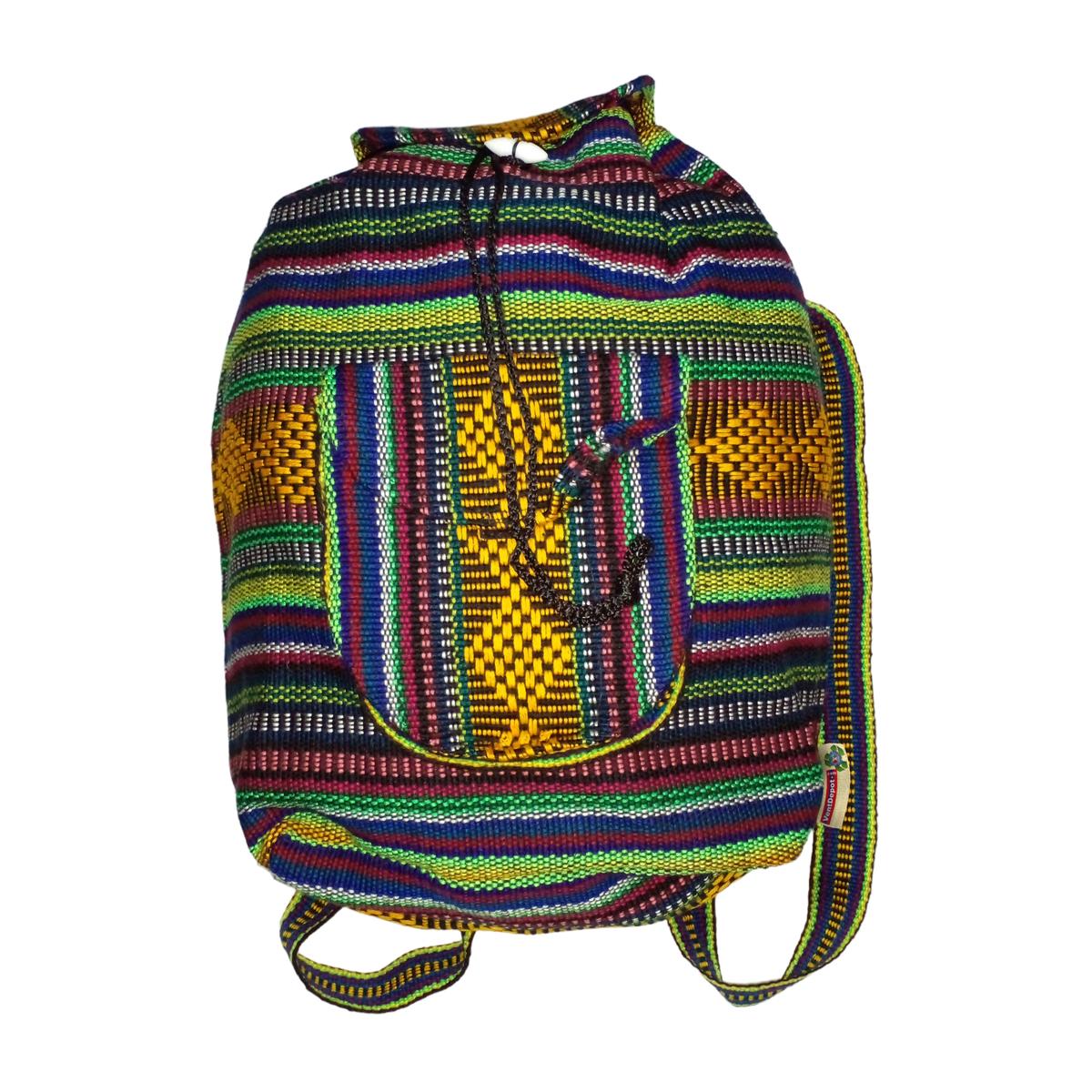 Mochila Artesanales Mexicanas Artcraftmx  Mxyur-001  1 Pza  Azul/verde/rojo/amarillo  Hechas A Mano