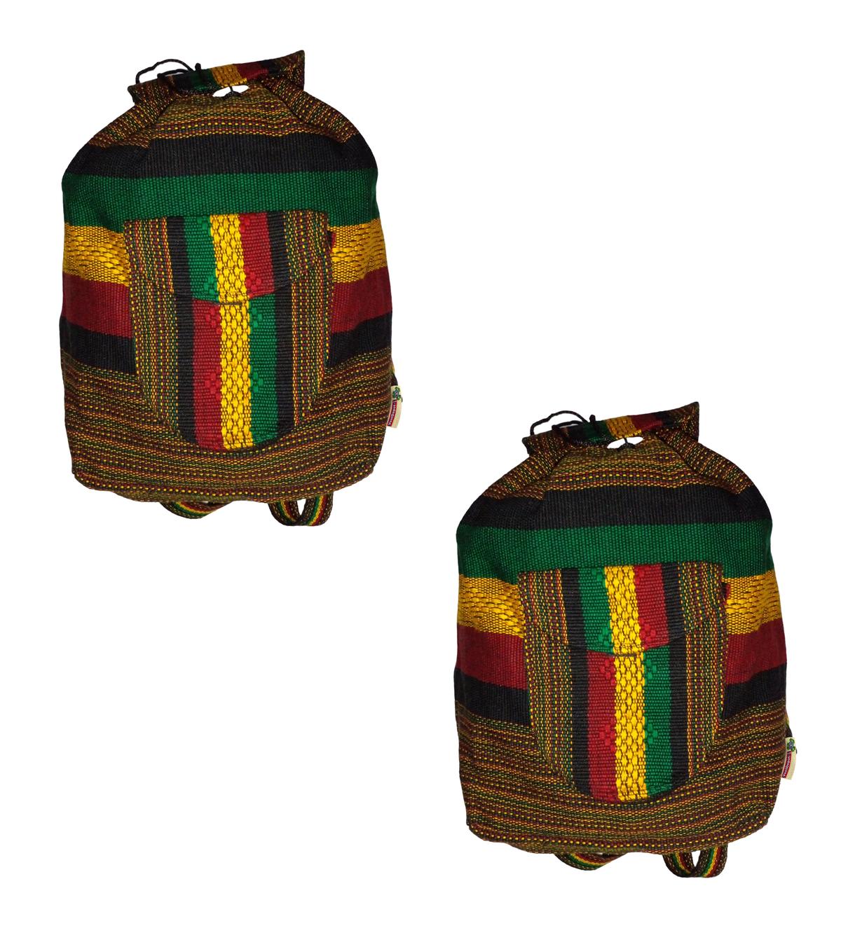 Foto 1 | Mochila De Hilo Hecha Por Mexicanos Artcraftmx  Mxxan-002  2 Pzas  Rojo/amarillo/ver/neg  Hechas A Mano
