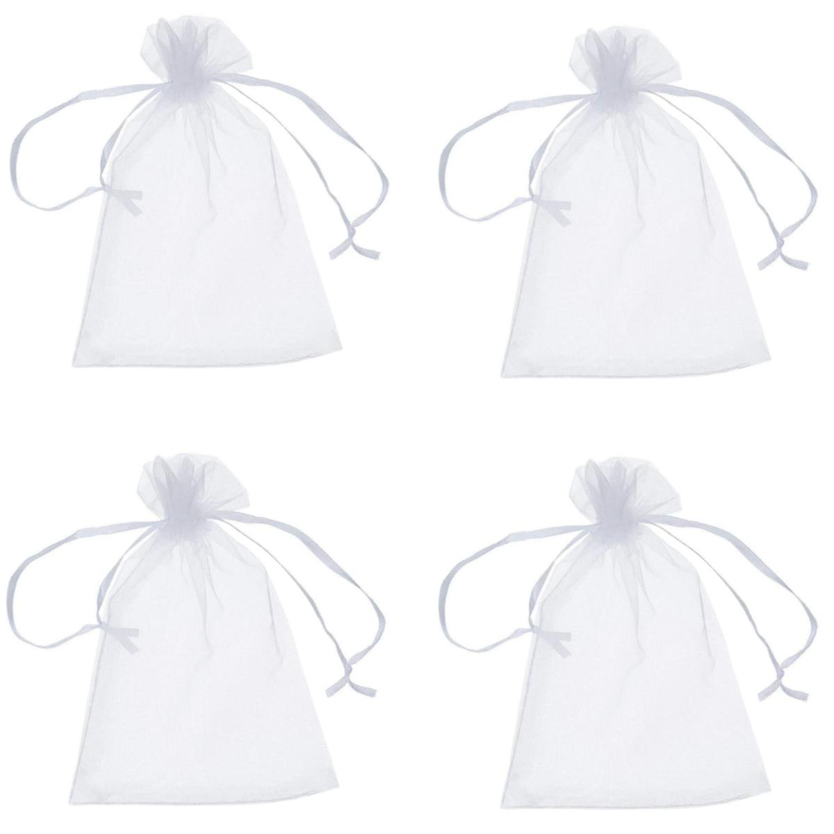 Costalitos De Recuerdos Ventdepot  Mxeeb-004  4piezas Color  Blanco  Bolsa Organza