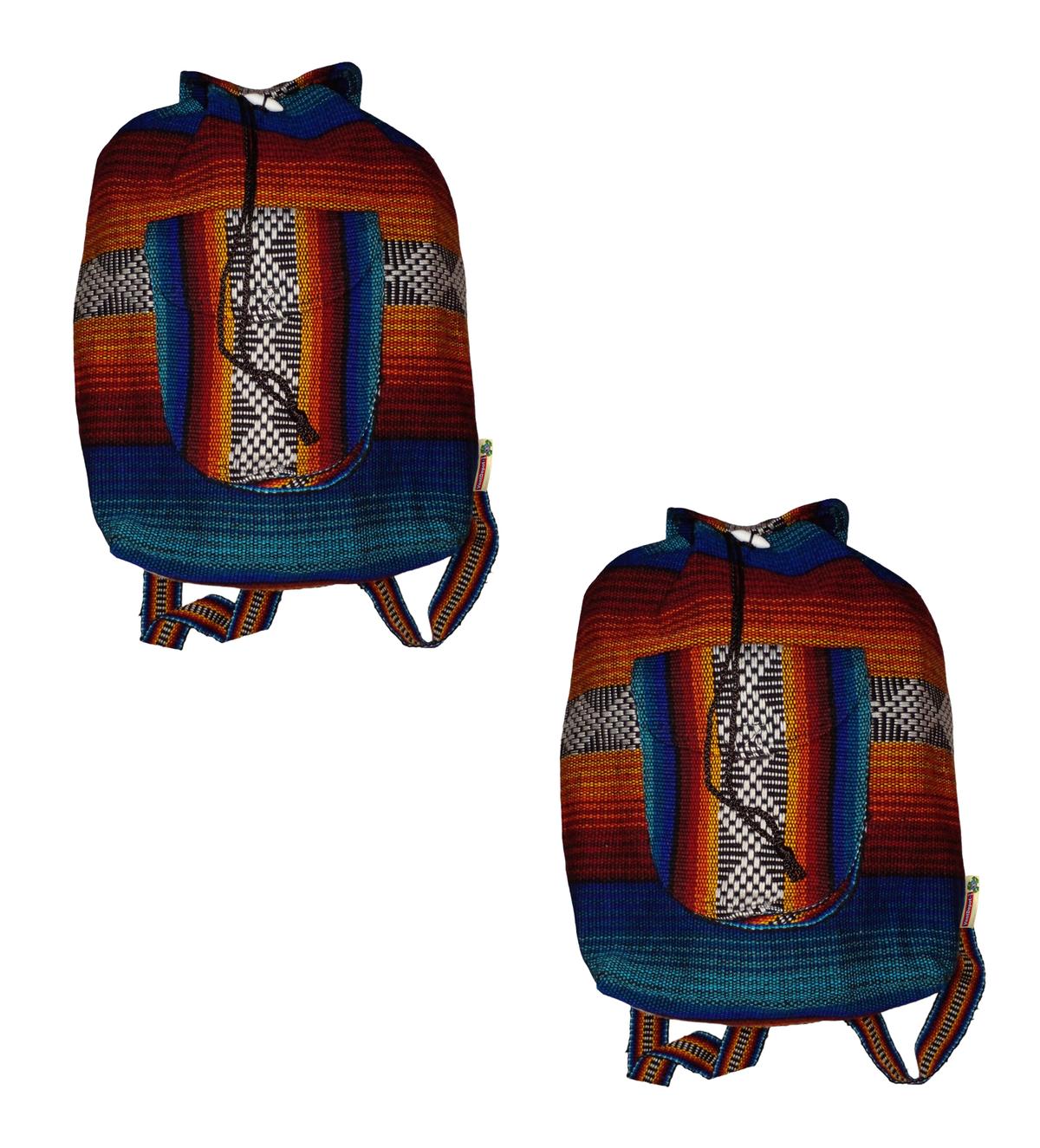 Foto 3 pulgar | Mochila Tejida Por Mexicanos Artcraftmx  Mxxol-002  2 Pzas  Rojo/azul/negro/amarillo  Hechas A Mano