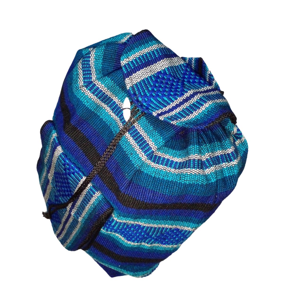 Foto 4 pulgar | Mochila Bicolor Tejida Artcraftmx  Mxeda-001  1 Pza  Azul/azul Cielo/negro  Hechas A Mano